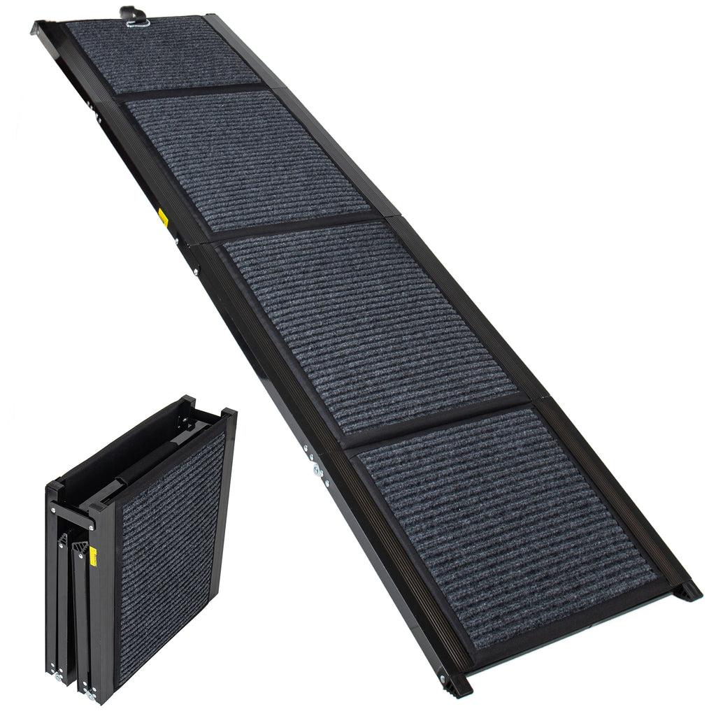 Folding Dog Ramp for Cars, 71' Long & 17.3' Wide Portable Dog Ramps for Large Dogs with Non-Slip Rug Surface Dog Car Ramp for SUV Car & Truck, Supports up to 250 lbs