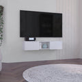 Glen Floating TV Stand with Side Doors and Central Media Shelf