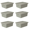 6-Pack 20' x 15' x 7' 9 Gallon meat lug, Commercial Meat Tubs with Lids, Food Grade Plastic Bus Tubs, Heavy Duty Utility Container for Dishwashing, Kitchen Prep, Restaurant Storage, Gray