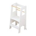 Kids Standing Tower, Child Kitchen Step Stool Toddler Wood Stepping Stool - Children's Montessori Stool - Adjustable Height, White MDF and Pine Wood, 17.52 x 16.73 x 36.02 inches