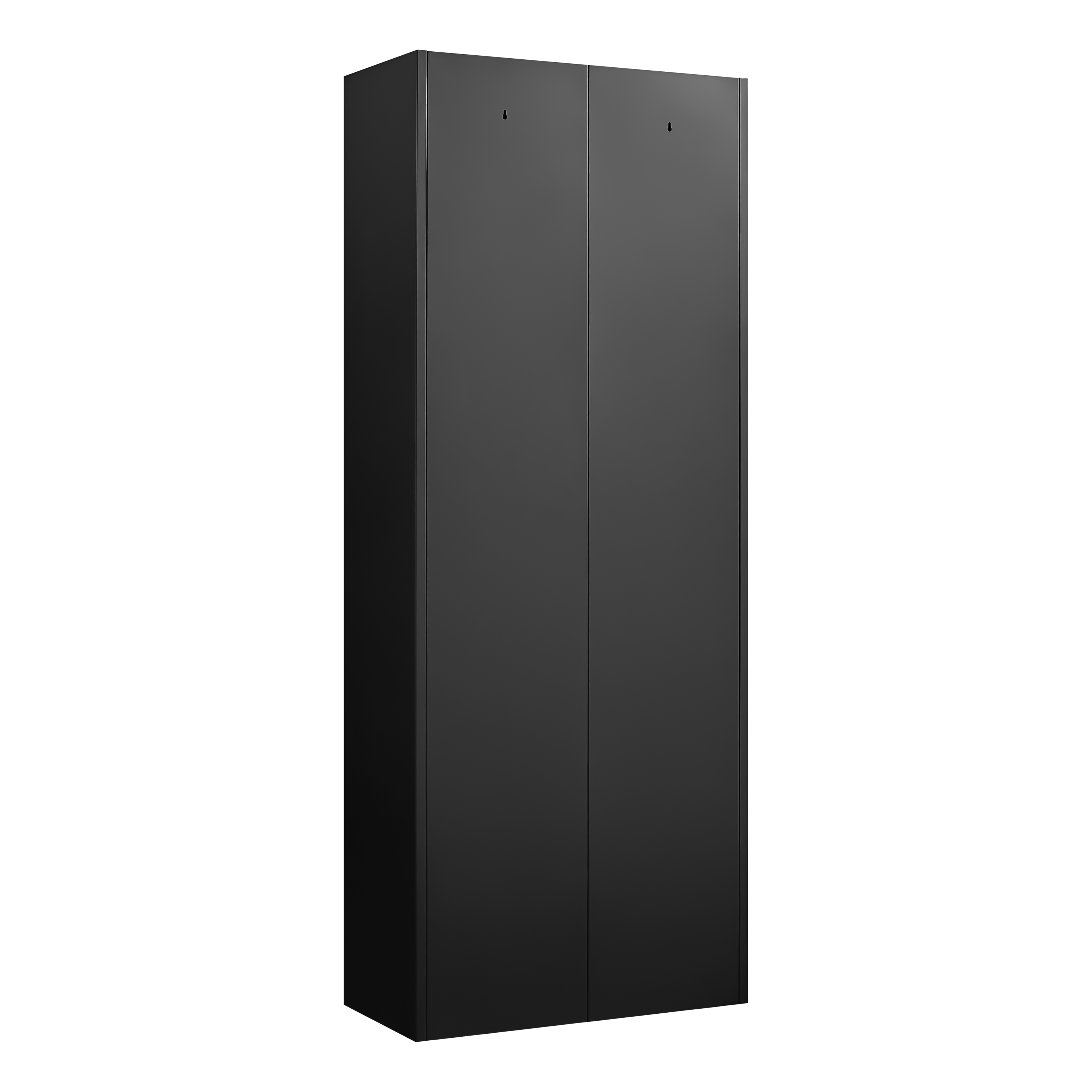 Black Metal Kitchen Pantry Cabinet with Adjustable Shelves and Gold Handles, Tall Steel Storage Locker for Kitchen, Living Room, Dining Room, or Office