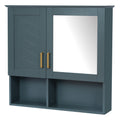 Modern Blue 2-in-1 Wall-Mounted Mirror Cabinet with Adjustable Shelves, Soft-Close Doors, High-Definition Mirror & Storage for Bathroom Vanity