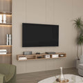 Luft 71' Wide 3-Shelves Floating TV Stand,Wall Mounted,  Media Console Entertainment Center with cable management, for Living Room, Bedroom Natural Oak