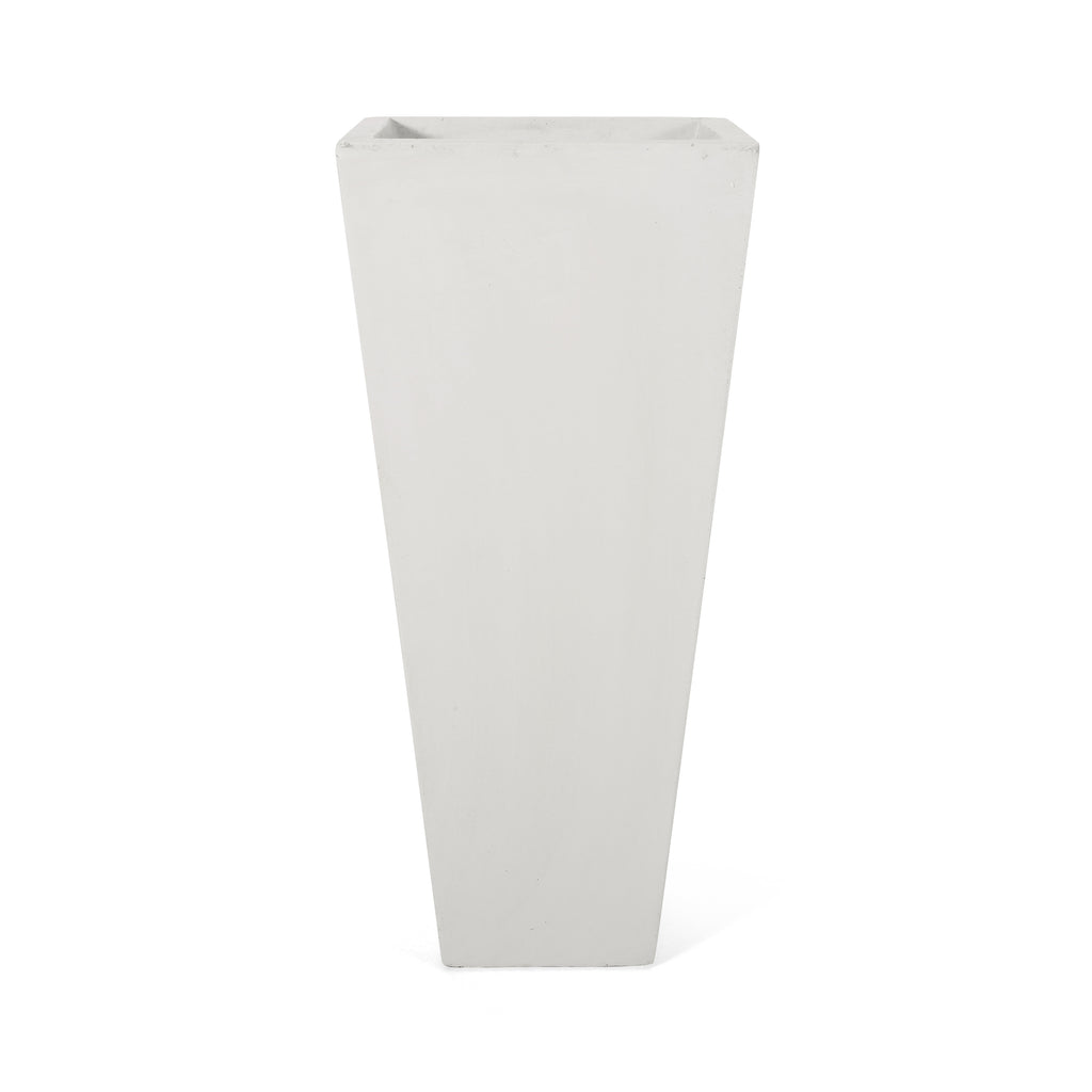 13' x 28.5' Modern Outdoor MGO Cast Stone Planter, White