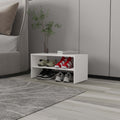White 2-Shelf Shoe Rack with Low Horizontal Design