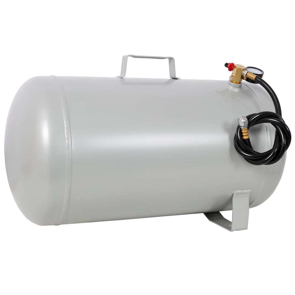 Portable11 Gallon Aluminum Air Tank, Lightweight Durable Air Compressor Tank with Pressure Gauge, Safety Valve and 47 Inch Hose for Easy Tool Connection