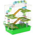 PawHut Extra Large 23' Hamster Cage with Tubes and Tunnels, Portable Carry Handles, Rat House and Habitats Big 5-Tier Design, Mouse Cage Includes Exercise Wheel, Water Bottle, Food Dish, Green