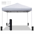 10x10 Pop Up Canopy Tent, Ivory White Steel Frame, Silver-Coated Top UPF50+ Water Resistant, 3 Adjustable Heights (5.8-6.4ft), Includes Sandbags Stakes Ropes Carry Bag for Market Camping Beach