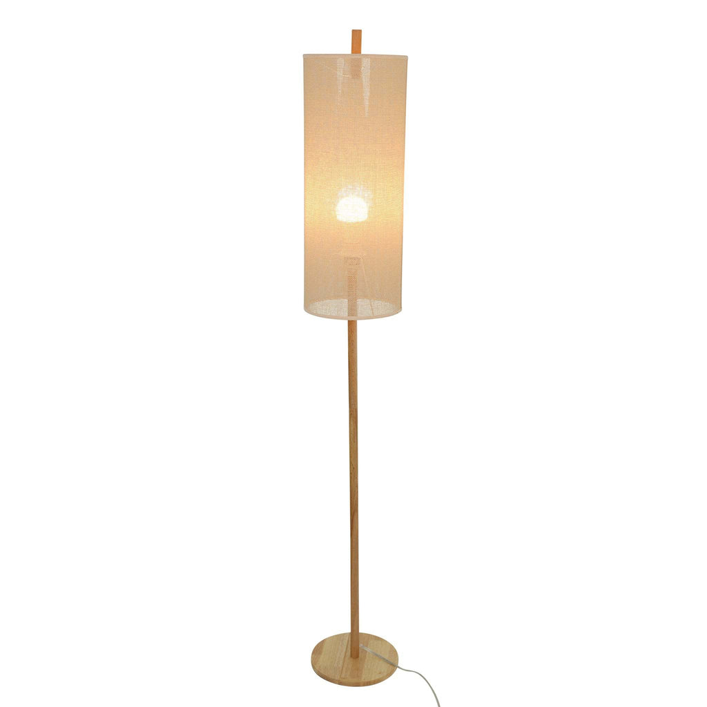 Vialux Modern Standing Floor Lamp for Living Room, Bedroom & Study in Oak and Natural Wood, 110-120V