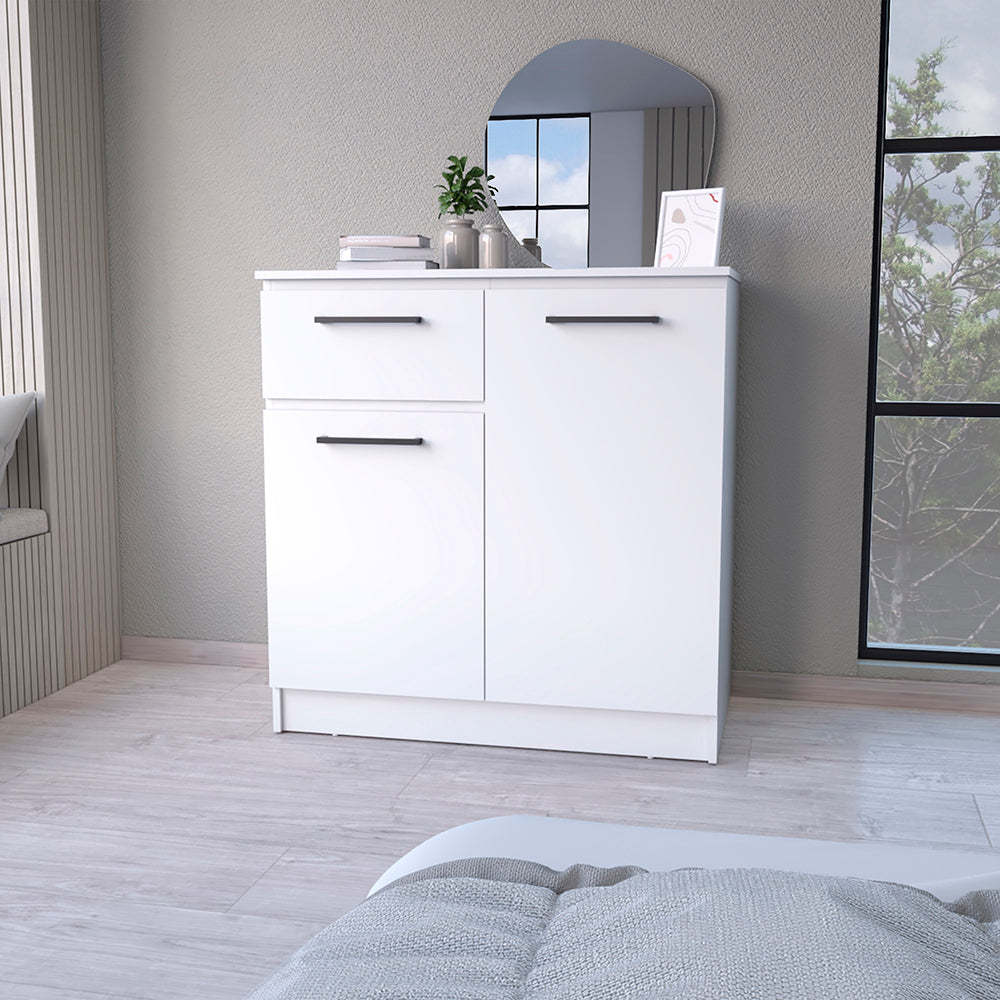 Loonam 2-Door 1-Drawer Dresser White