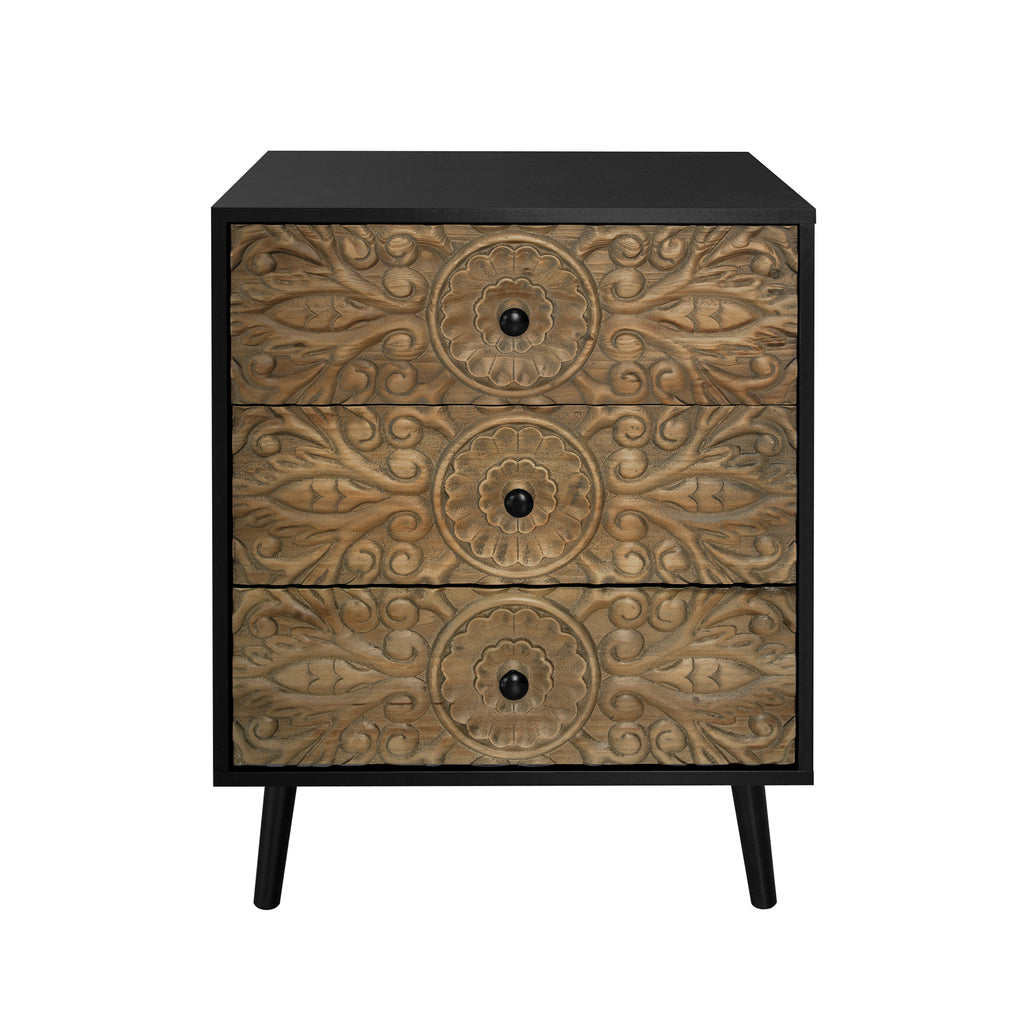 3 Drawer Cabinet, American Furniture, Suitable for Bedroom, Living Room, Study