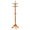 Cosman Golden Brown 11-Hook Freestanding Coat Rack with Hanger in Solid Wood, 74.75in H x 20.75in W x 20.75in D