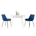 Aufurr Contemporary 3-Piece Dining Set, White Round Dining Table with 2 Chairs