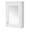 20' Wall Mounted Bathroom Storage Cabinet with Mirror, Height Adjustable Shelf, Over the Toilet Space Saver in White with MDF and Solid Wood Construction