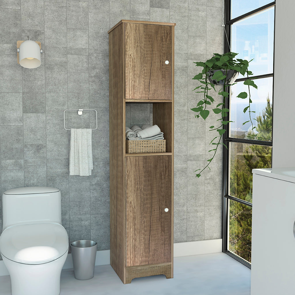 Ibis Linen Cabinet, Double Doors, Four Interior  Shelves, Two Cabinets  -Light Oak