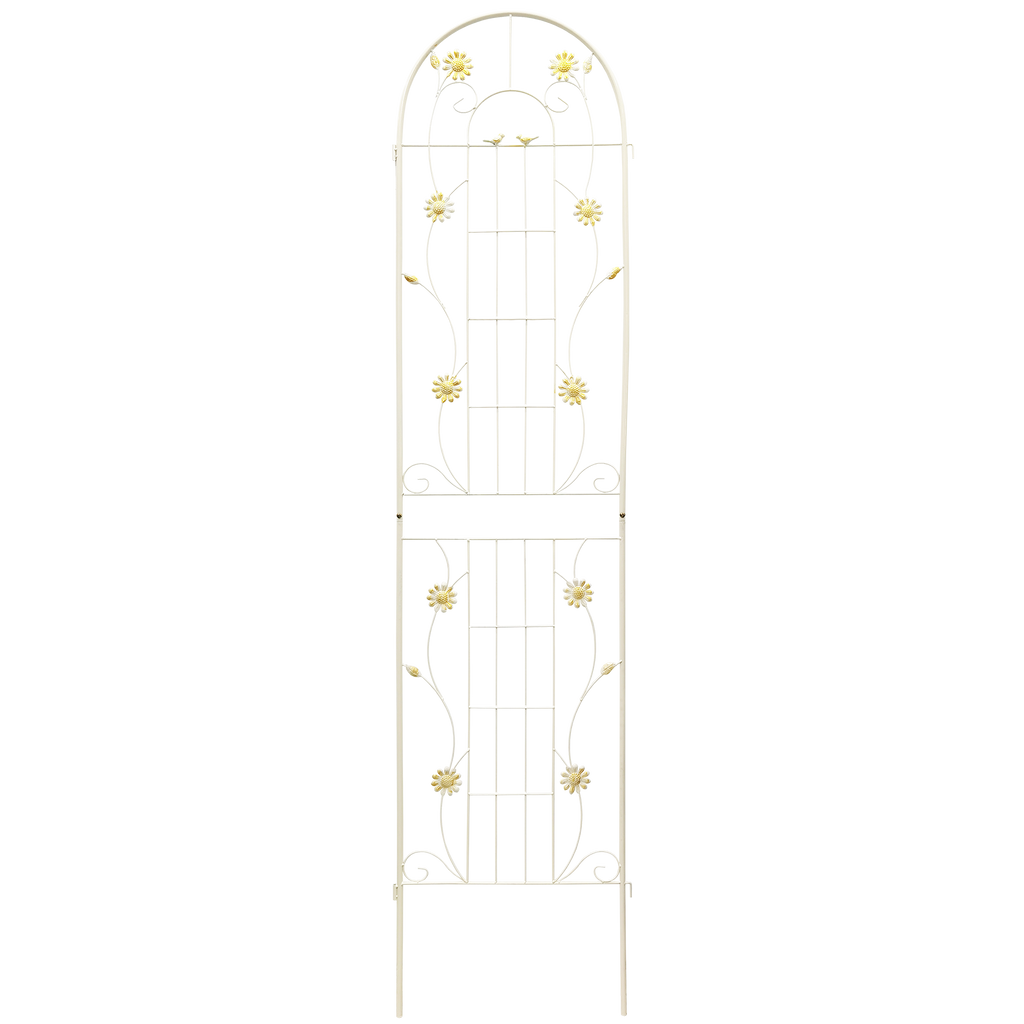 2 Pack Metal Garden Trellis 86.7' x 19.7' Rustproof Trellis for Climbing Plants Outdoor Flower Support Cream White