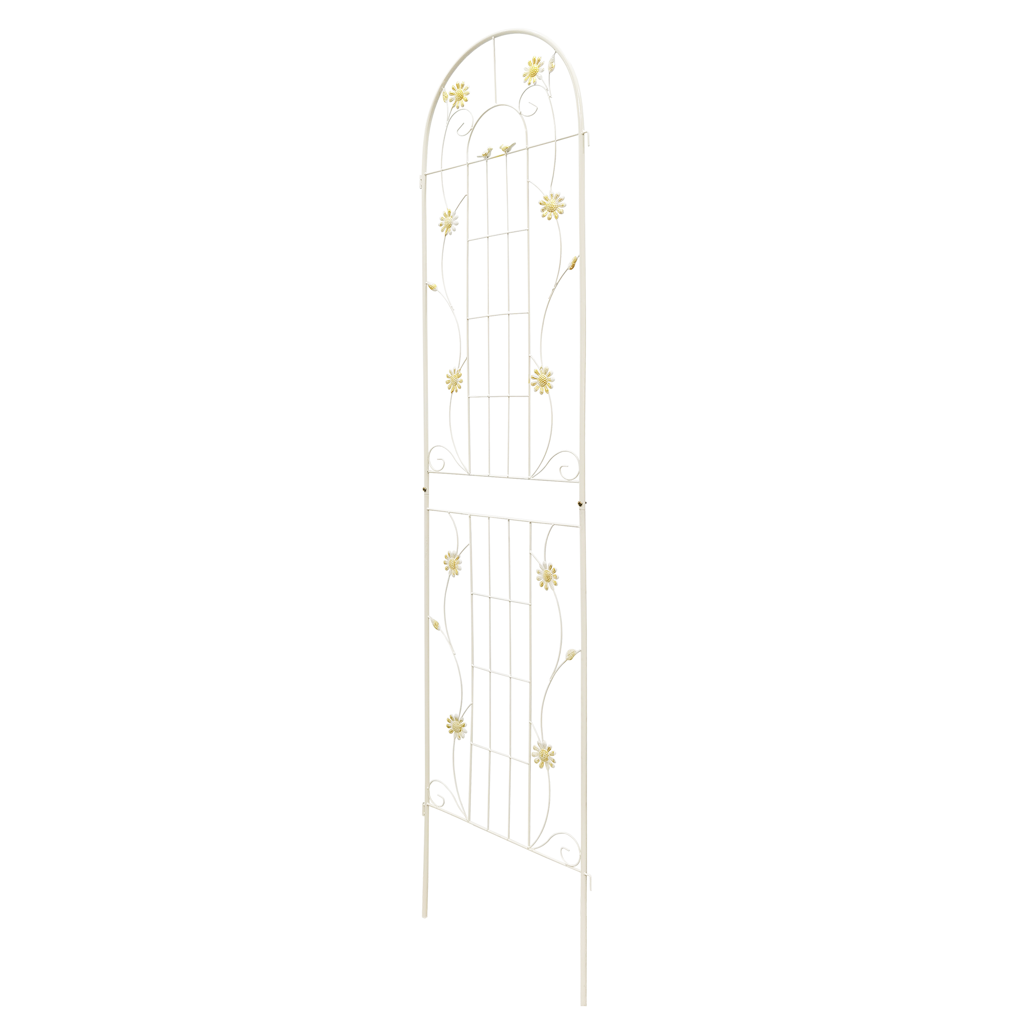 4 Pack Metal Garden Trellis 86.7' x 19.7' Rustproof Trellis for Climbing Plants Outdoor Flower Support Cream White