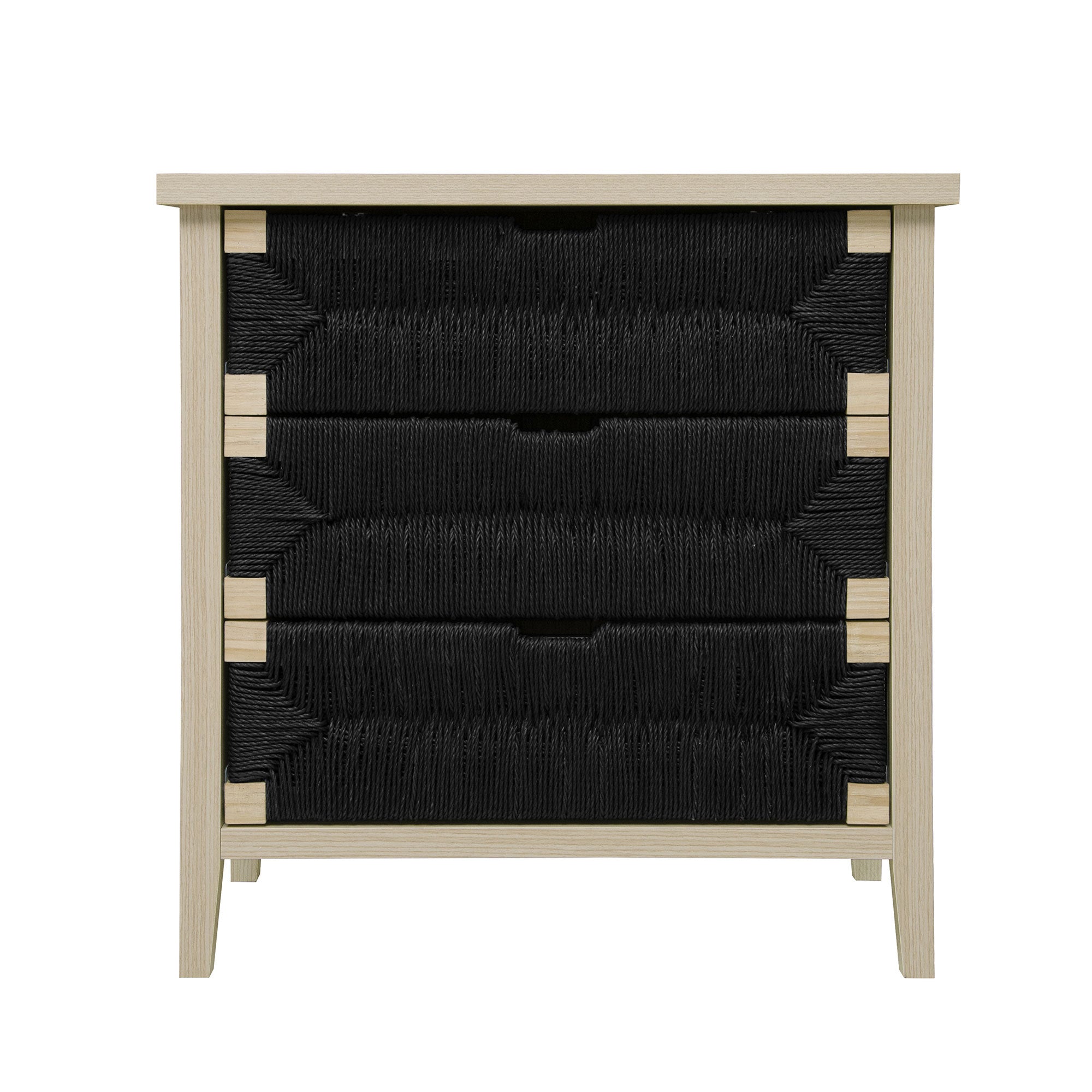 3 Drawer Buffet Sideboard with Adjustable Shelves, Storage Cabinet with Natural Seaweed Décor Doors for Living Room Kitchen Entryway