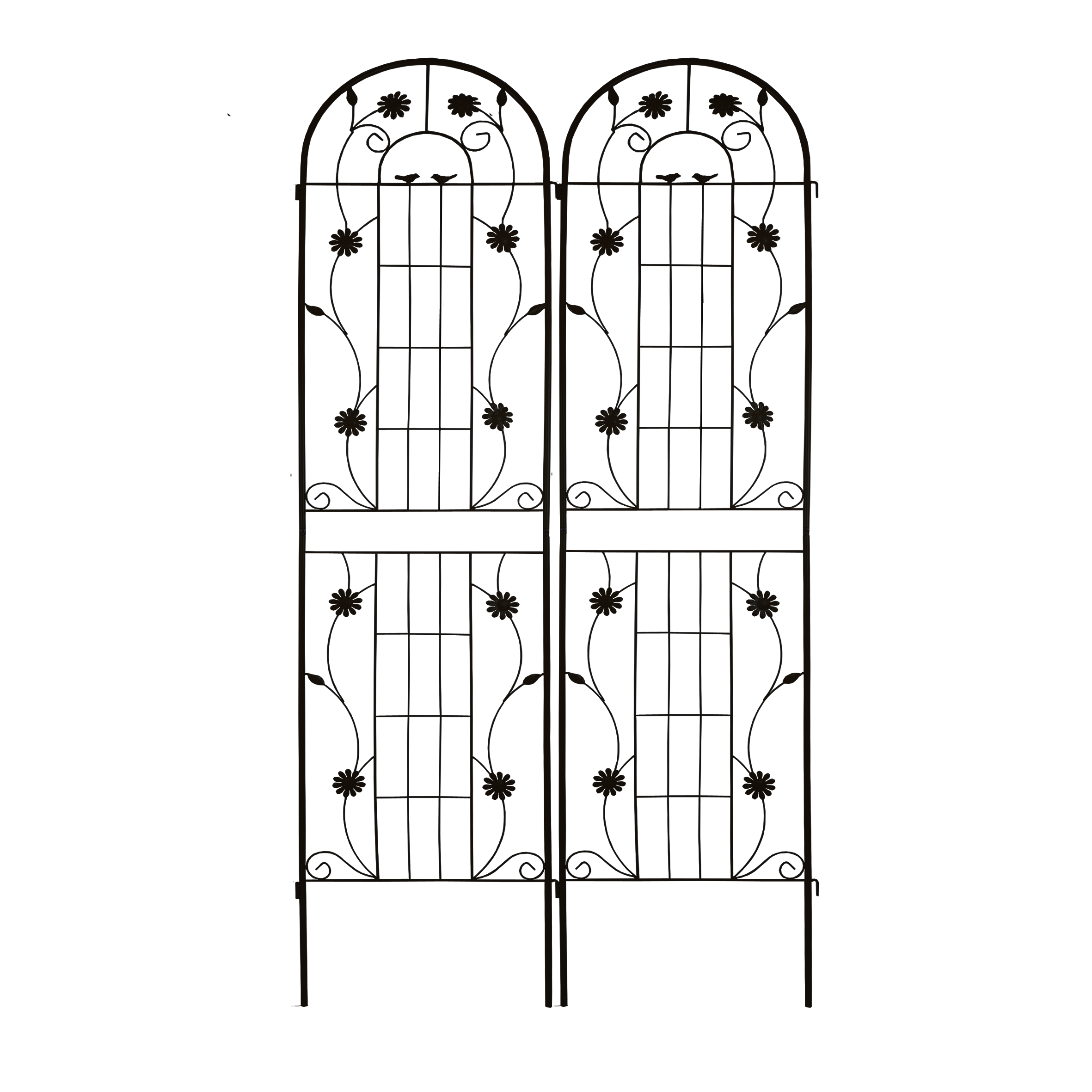 2 Pack Metal Garden Trellis 86.7' x 19.7' Rustproof Trellis for Climbing Plants Outdoor Flower Support Black