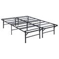 Black Full Platform Bed with Heavy-Gauge Steel Frame and Welded Support, Black Finish, 52in x 73in