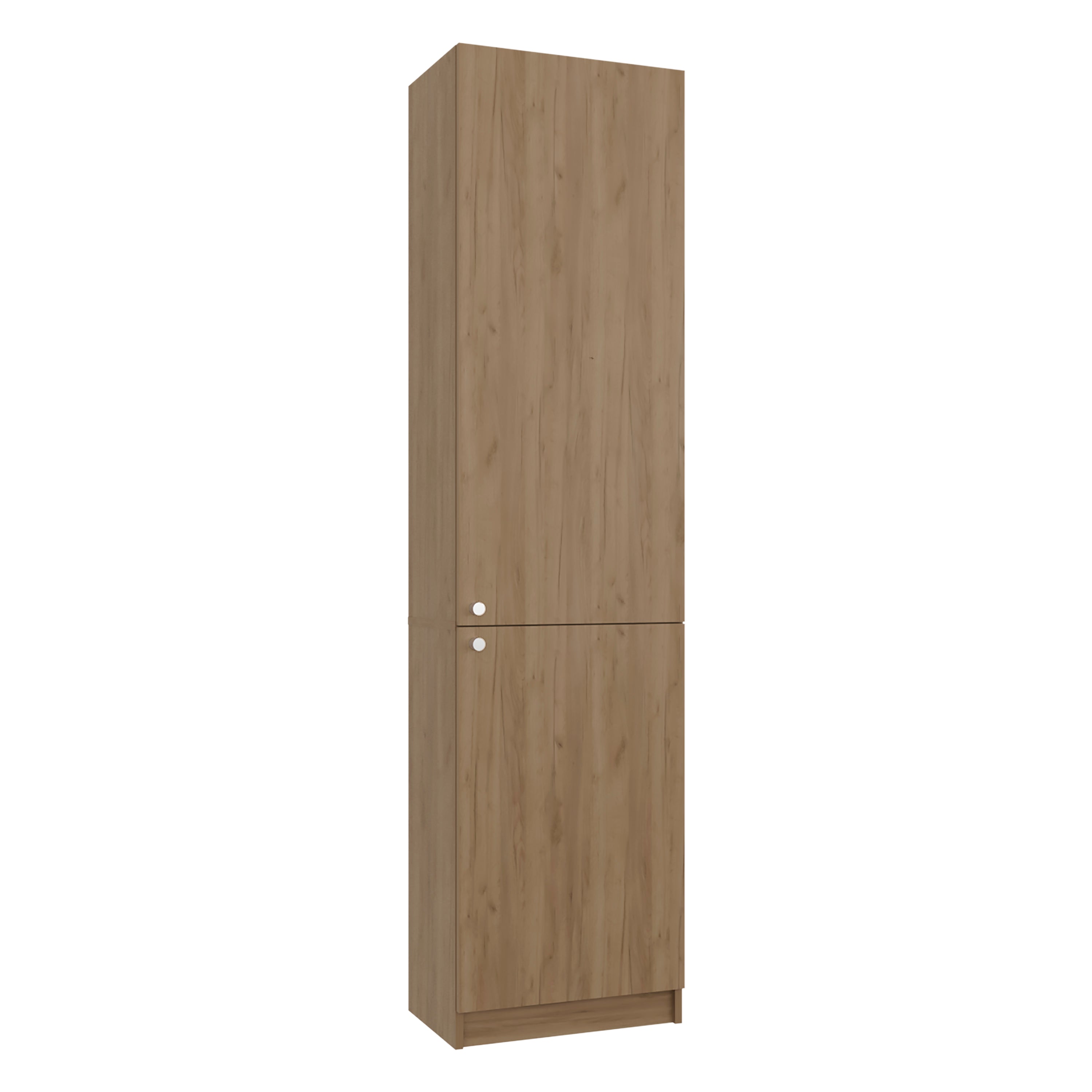Home Tall Freestanding Bookcase with Double Doors and 5 Interior Storage Shelves, Vertical Storage Cabinet for Living Room, Office or Bedroom