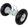 Dual Gate Wheel 10' Pneumatic Tires, Zinc Plated Finishing. Heavy Duty for Driveway Chain Link Fence, Gate Supporter Wheel Caster for Metal Tube Gates, Gate Helper Wheel for Swing Sliding Gate, 300lb