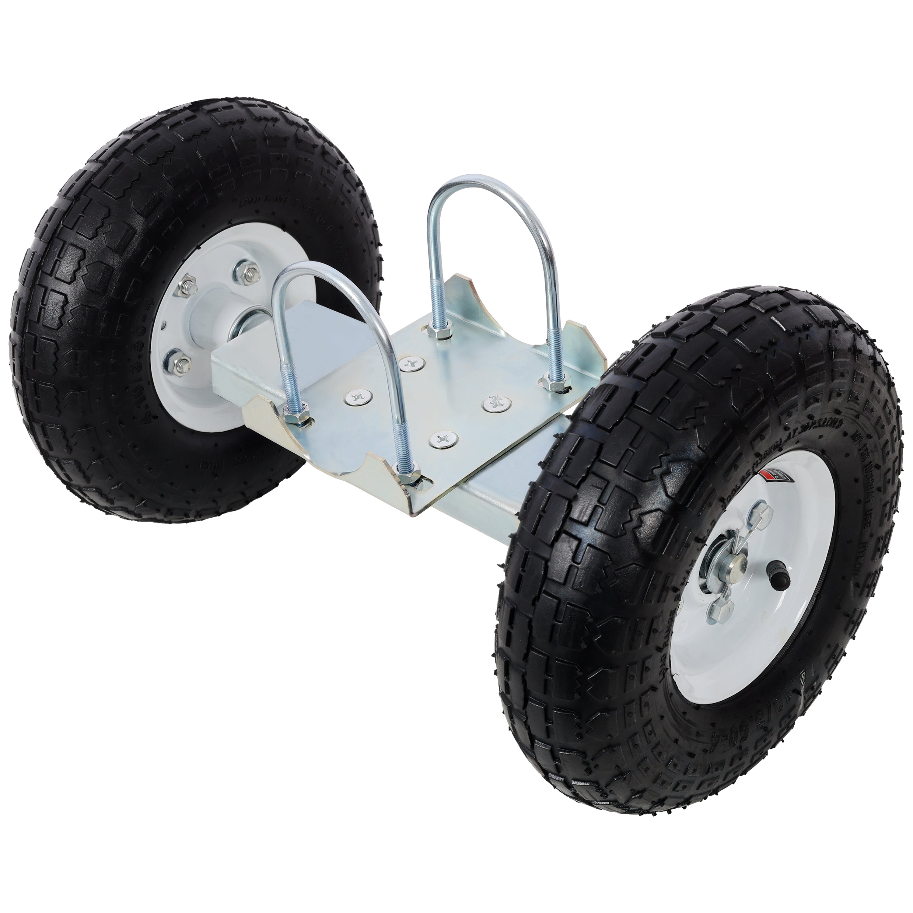 Dual Gate Wheel 10' Pneumatic Tires, Zinc Plated Finishing. Heavy Duty for Driveway Chain Link Fence, Gate Supporter Wheel Caster for Metal Tube Gates, Gate Helper Wheel for Swing Sliding Gate, 300lb