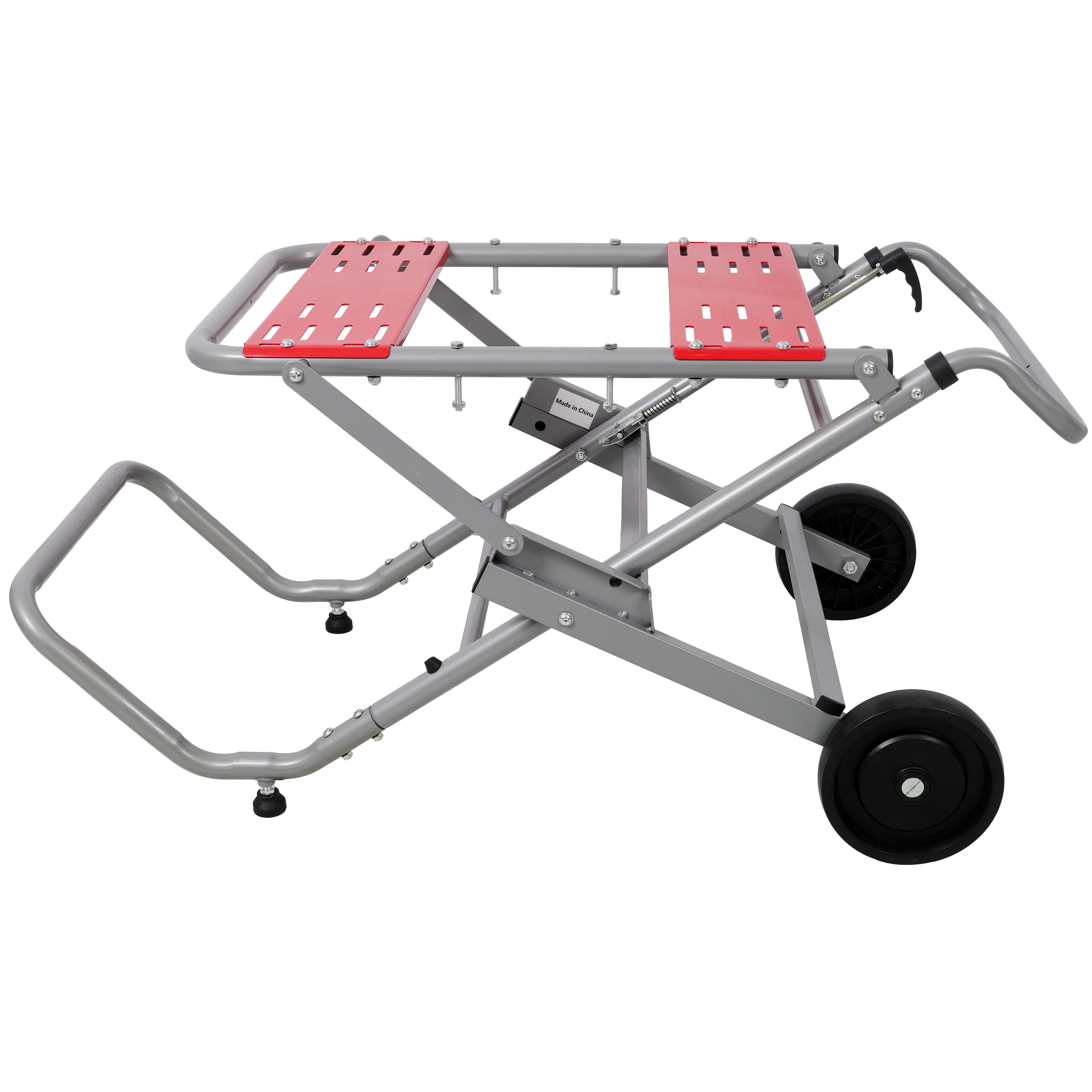 Rolling Foldable Table Saw Stand, Heavy Duty Portable Universal Table Saw Base with 8' Wheels, Adjustable Height, 330Lbs Load Capacity for Woodworking Garage Workshop