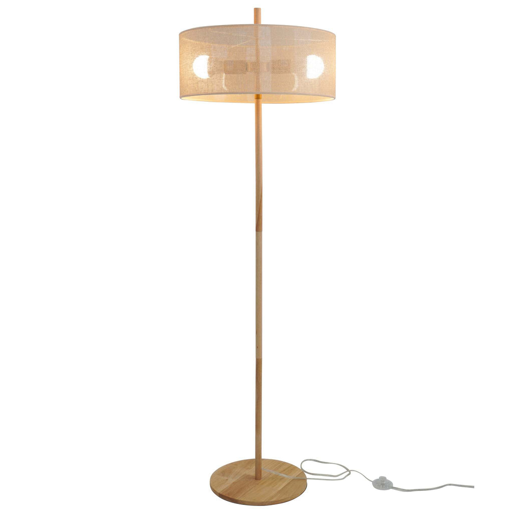 Classic Modern Floor Lamp, Upward Lighting Design for Living Room Ambience, Bedroom & Office Space Lirian Floor Lamp - Oak and Natural 110-120V