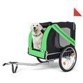 Large Folding Bike Trailer for Dogs – 100LB Capacity All-Terrain Pet Carrier, Durable Steel Frame for Cycling, Jogging, Camping & Outdoor Adventures, Black- Green