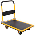 Foldable Platform Truck Push Dolly 330 lb. Weight Capacity Black and Yellow