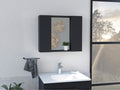 Artemisa Medicine Cabinet, Double Door, Mirror, One External Shelf  -Black