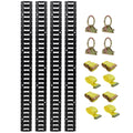 12PCS E Track Tie-Down Rail Kit, Trucks, Vans, Garages, Trailer Tie Down System,4 Pack 5ft Horizontal E-Track , 4 Pack Steel O-Ring Anchors,4 Pack Ratchet Straps