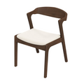 Dakota Solid Wood Cream Velvet Dining Chair (Set of 2) with Mid-Century Modern Design 16'W x 22'D x 29.3'H Velvet Upholstered Kitchen Side Chairs