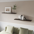 Dark Oak Floating Shelf in Melamine, Set of 2
