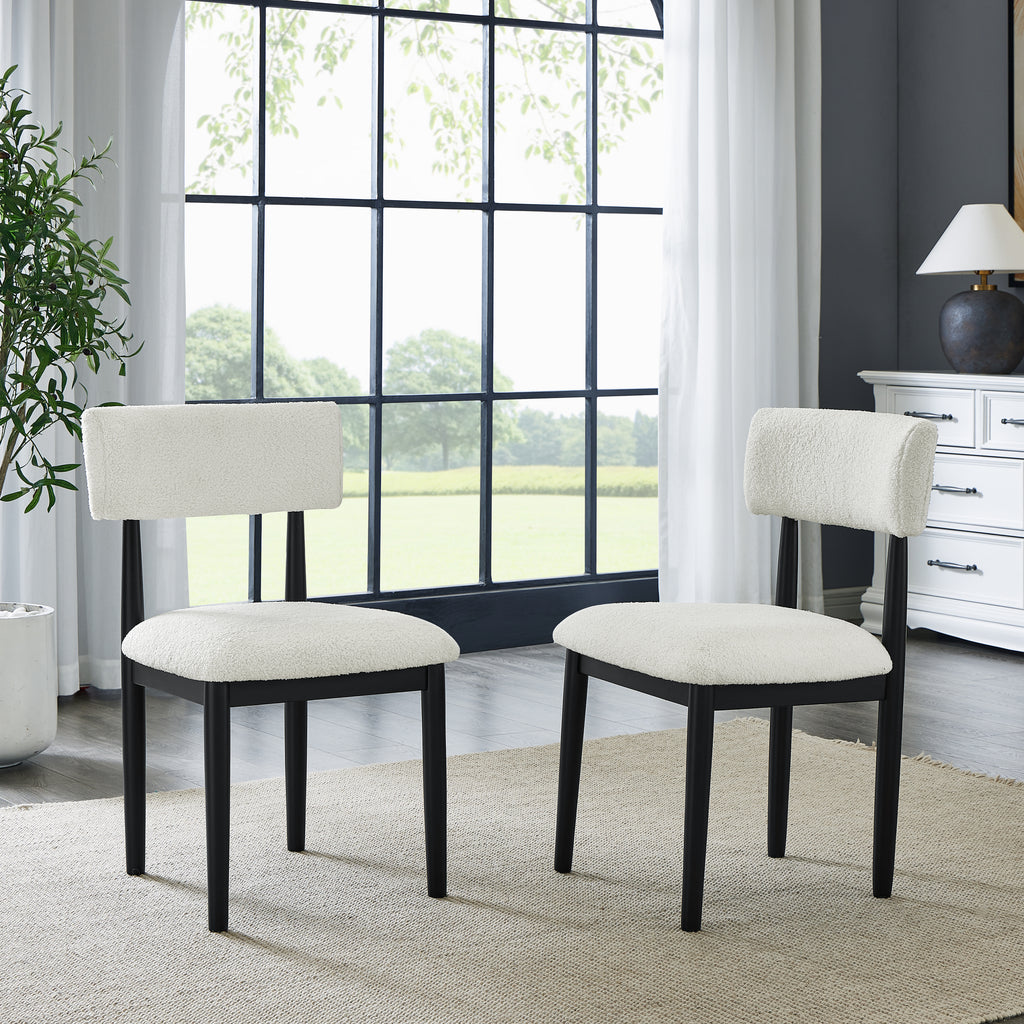 Ellis Boucle Upholstered Dining Chairs, Set of 2