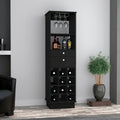 Wenge 12-Bottle 2-Drawer 1-Shelf Bar Cabinet