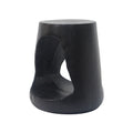 MGO Hollow Side Table with Wood-like Texture in Black, Durable and Weather Resistant
