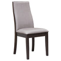 Taupe and Espresso Upholstered Dining Chair Set of 2: Comfort-Enhanced with Hardwood Frame and Polyester Upholstery in Neutral Brown Tone