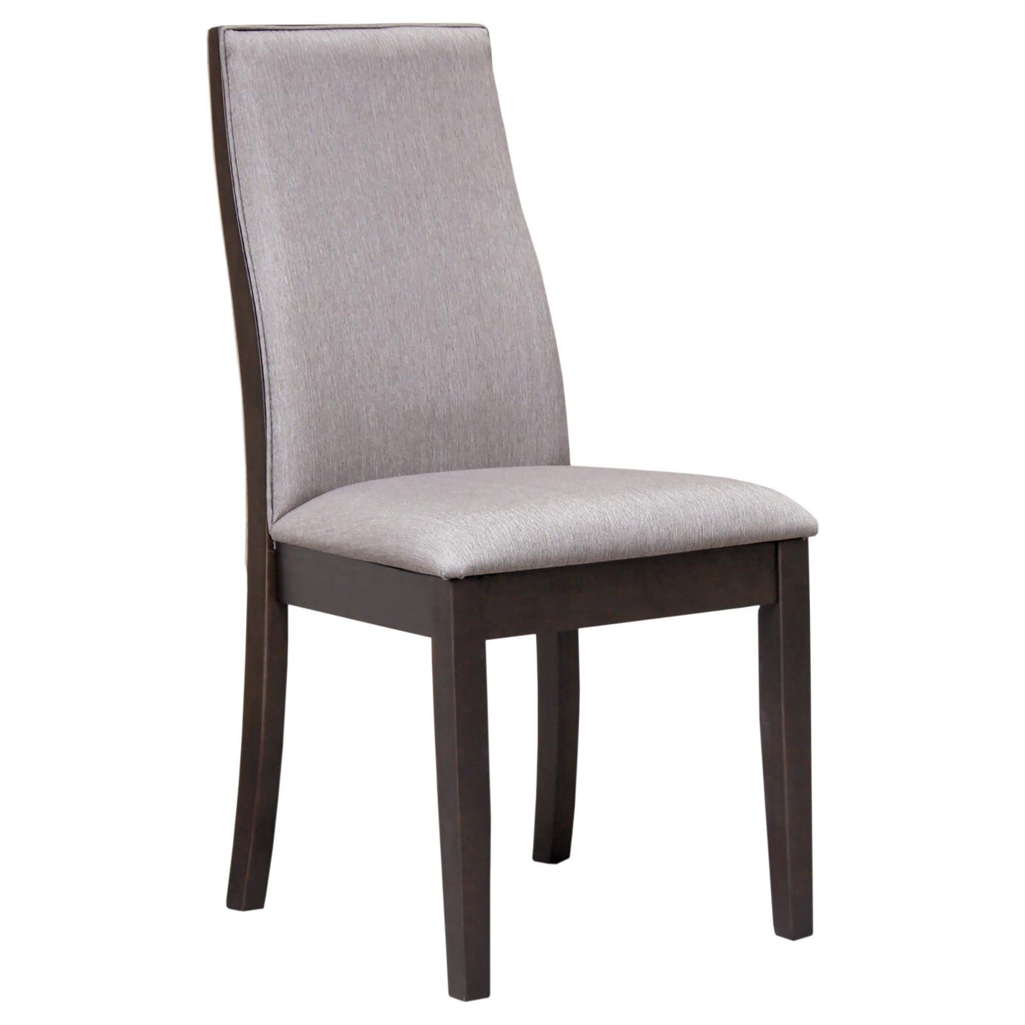 Taupe and Espresso Upholstered Dining Chair Set of 2: Comfort-Enhanced with Hardwood Frame and Polyester Upholstery in Neutral Brown Tone