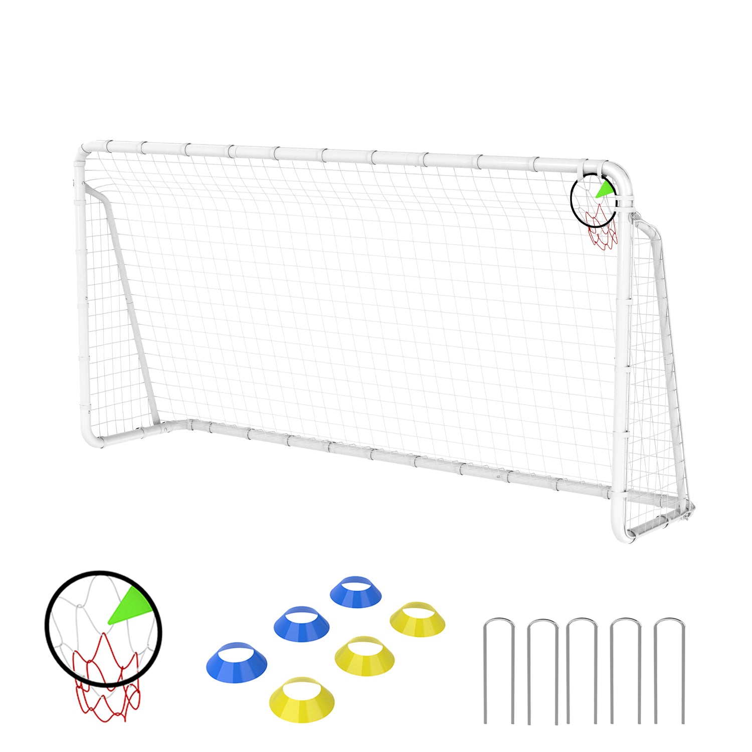 6X12FT Soccer Goal for Backyard Kids Portable Soccer Net with High-Strength Nets