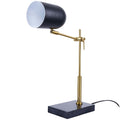 Lumora Table Lamp - High Quality Hotel European Modern Bedside Nightstand Decorative LED Table/Desk Lamp - Black Outer, White Inner, Metal - 15.5 x 5 x 19 inches