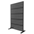 Metal Privacy Screens 72' H x 43.3' W Outdoor and Indoor Divider with Freestanding Decorative Privacy Screen Stylish Divider for Balcony, Patio, Garden & Indoor Spaces, Grid Black