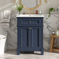 24'' Vintage Elegance Bathroom Cabinet with Soft Closing Doors and Adjustable Shelf, Bathroom Vanity with Ceramic Sink