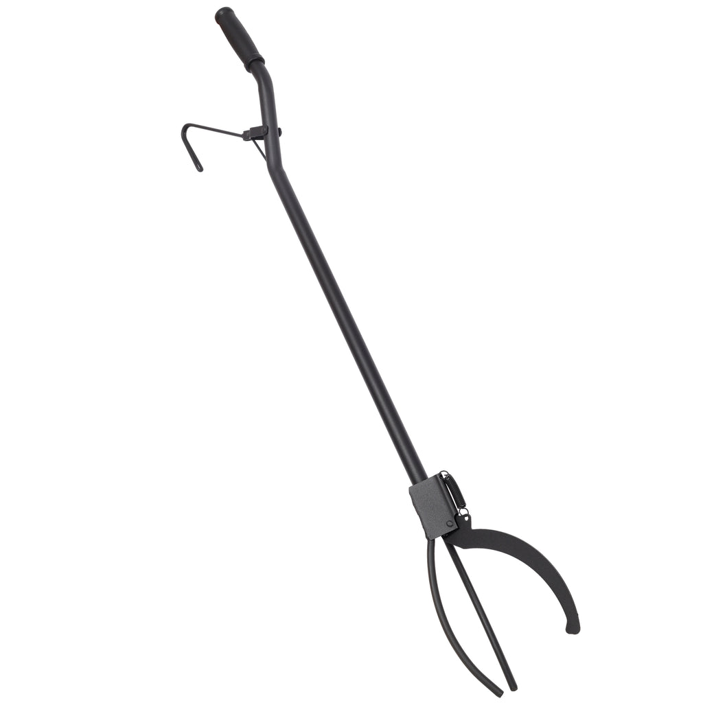 36 Inch Heavy Duty Fire Log Grabber with 3 Prong & Spring Handle, Fire Tongs Poker Tool for Campfire, Fireplace & Fire Pit