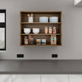 Natural Oak Open Storage Wall Cabinet
