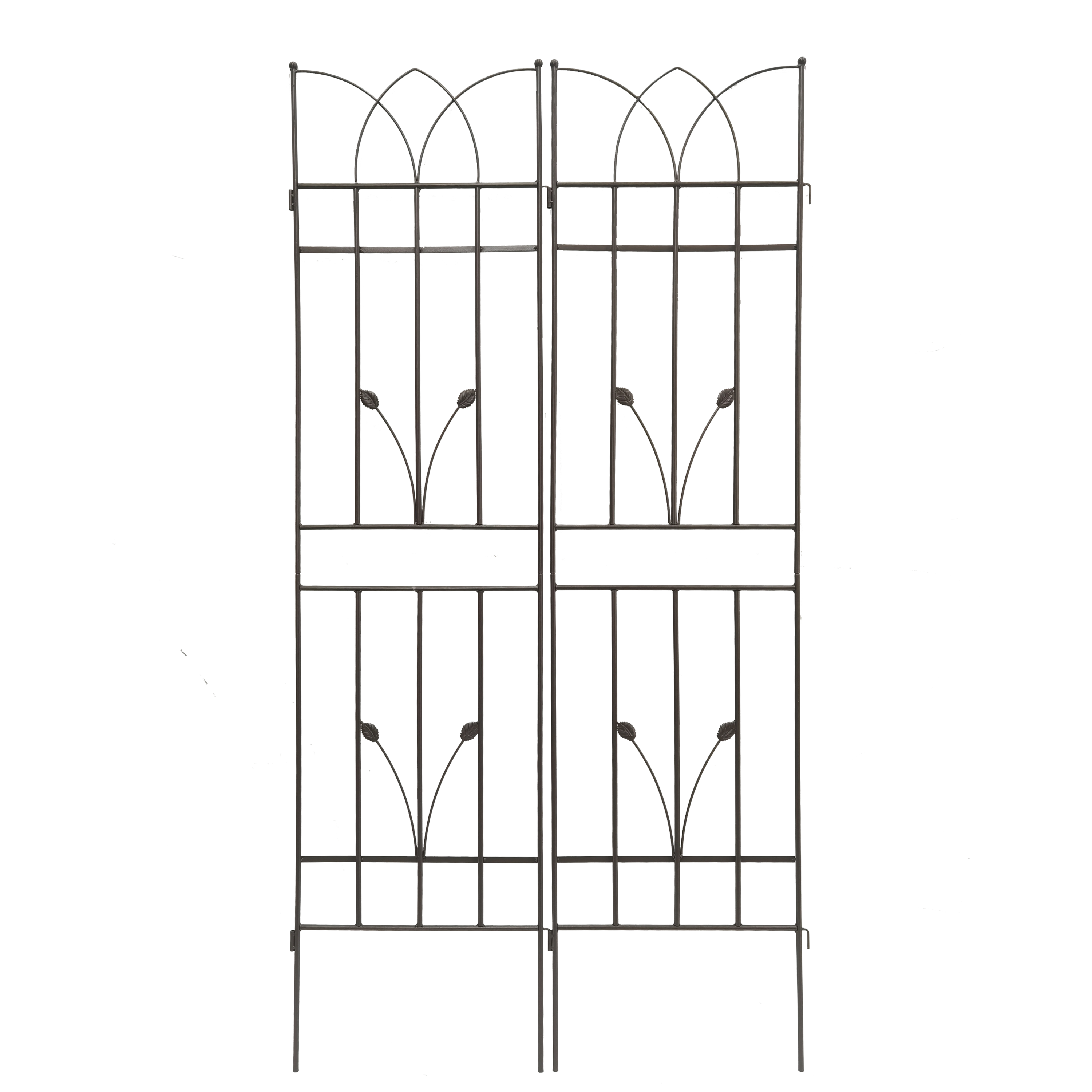 2 Pack Metal Garden Trellis 71' x 17.7' Rustproof Trellis for Climbing Plants Outdoor Flower Support Brown
