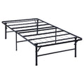 Black Twin Platform Bed with Heavy-Gauge Steel Frame and Under-Bed Storage