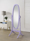 Traditional Queen Anna Style Wood Floor Cheval Mirror, Purple Finish