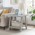Athens Contemporary Wood Shelf End Table, Gray